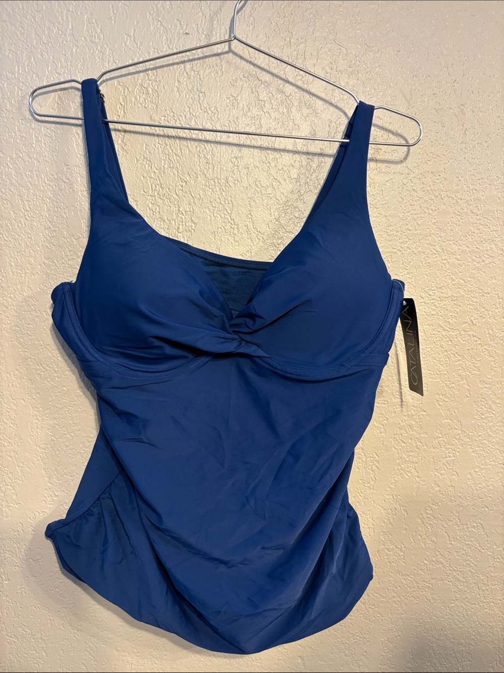 Catalina Navy Blue Tankini Top size xL swim bathing suit